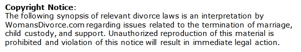 Notificación de derechos de autor con respecto a las leyes estatales de divorcio