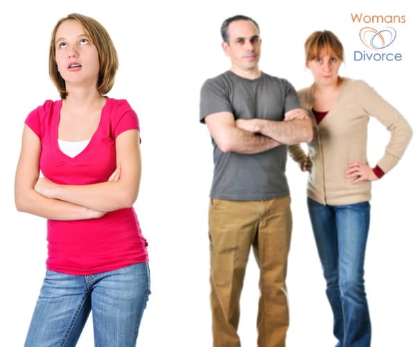 Teen girl refusing visitation and rolling her eyes at her parents Teen girl refusing visitation and rolling her eyes at her parents