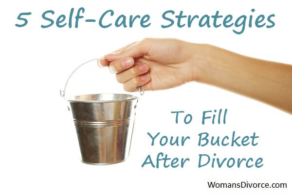 5 self-care strategies to fill your bucket after divorce woman's hand holding bucket to be filled up