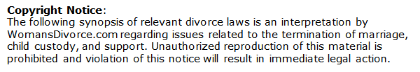 Copyright notice regarding state divorce laws